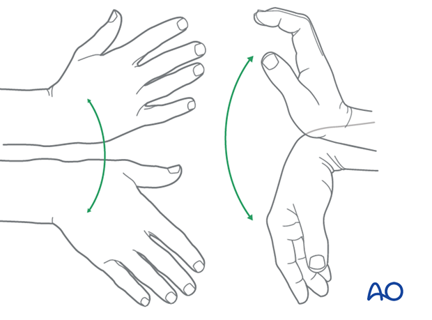 Movement of an open hand from side to side