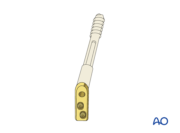 Sliding hip screws with a two-hole plate