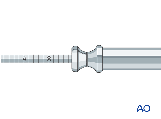 Measuring length of the locking screw