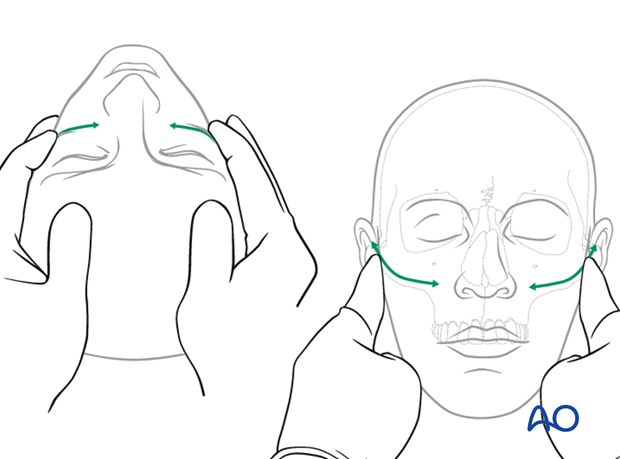 examination of patients with midfacial injuries